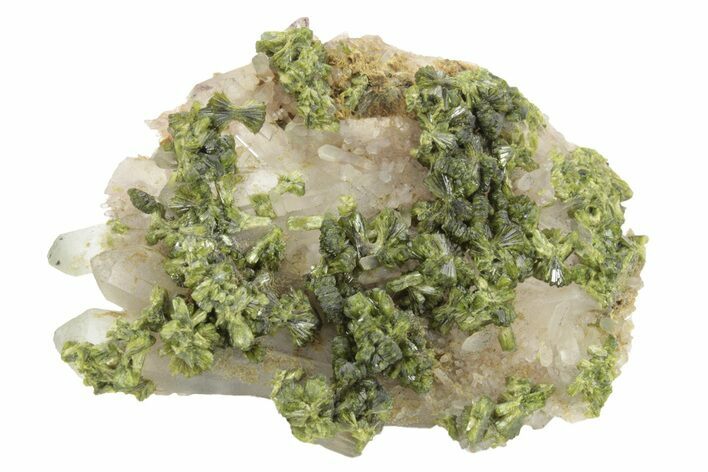 Lustrous Epidote with Quartz Crystals - Morocco #224814